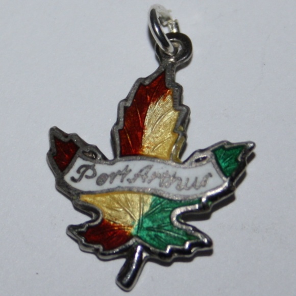 Vintage Sterling Silver Leaf Port Arthur Charm